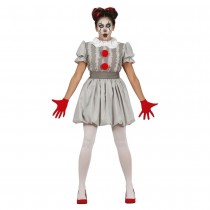 DÉGUISEMENT CLOWN VINTAGE GRIS FEMME