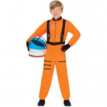 DÉGUISEMENT COMBI ASTRONAUTE USA ORANGE ENFANT