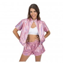 DÉGUISEMENT ENSEMBLE VESTE SHORT IRISÉ ROSE FEMME