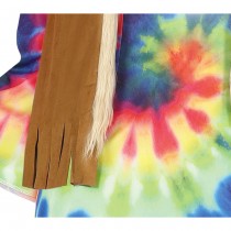 DÉGUISEMENT GILET ROBE TIE-DYE HIPPIE FEMME