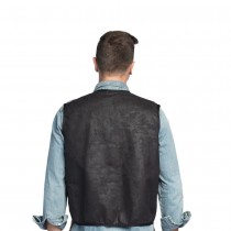 DÉGUISEMENT GILET WESTERN NOIR PEAU VACHE ADULTE