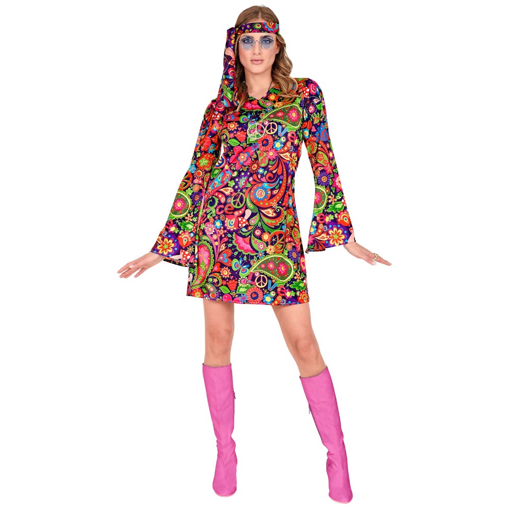 CND Femmes Hippie Flower Power Cnd Costume Déguisement Hippie Robe Par Smiffys 