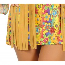 DÉGUISEMENT HIPPIE GILET BANDEAU ROBE FEMME