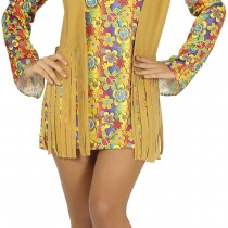 DÉGUISEMENT HIPPIE GILET BANDEAU ROBE FEMME