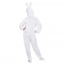 DÉGUISEMENT LAPIN PELUCHE COMBI BLANCHE ADULTE