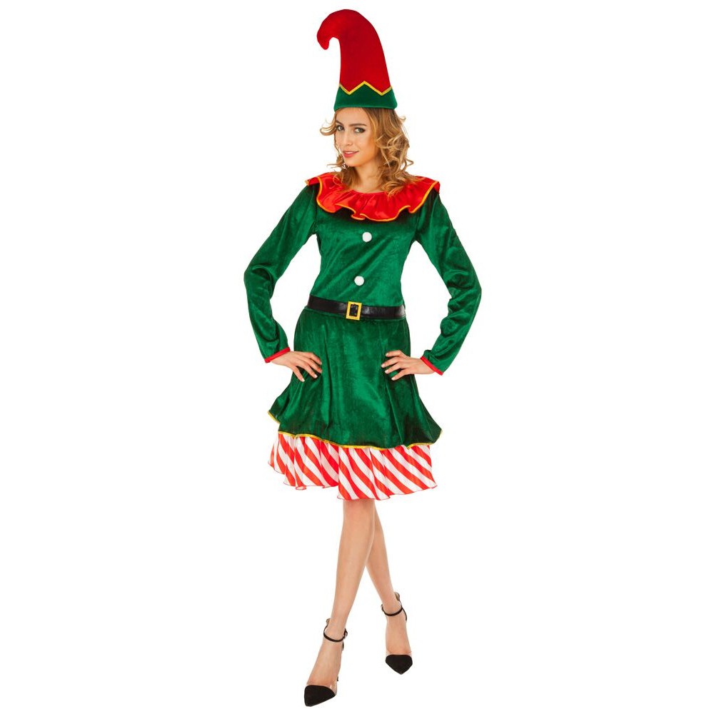 DÉGUISEMENT LUTIN DU PÈRE NOËL LUXE FEMME