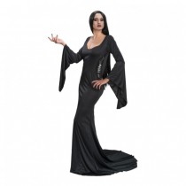 DÉGUISEMENT MORTICIA ADDAMS ROBE NOIRE FEMME