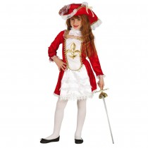DÉGUISEMENT MOUSQUETAIRE GARDE ROYALE ROUGE FILLE