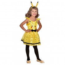 DÉGUISEMENT PIKACHU POKÉMON ROBE JAUNE FILLE