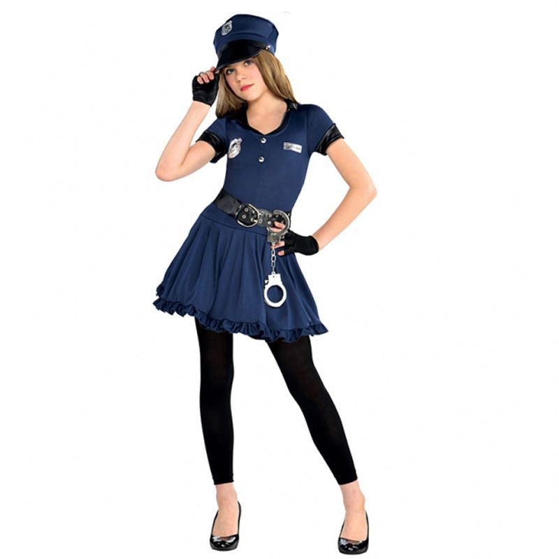 2 Sets Déguisement Policier Fille Tenue De Police Pour Enfants Halloween