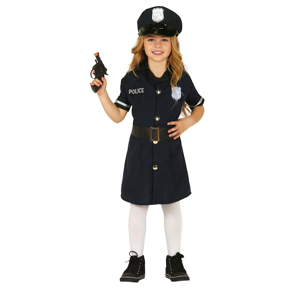 Costume d'officier de police pour enfants, robe bleue