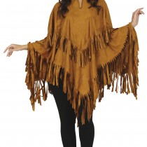 DÉGUISEMENT PONCHO À FRANGES INDIENNE HIPPIE FEMME