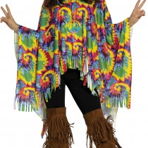 DÉGUISEMENT PONCHO BANDEAU TRESSES HIPPIE FEMME