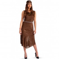 DÉGUISEMENT ROBE INDIENNE MARRON FEMME