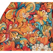 DÉGUISEMENT SEVENTIES FLORAL ORANGE HIPPIE FEMME