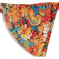 DÉGUISEMENT SEVENTIES FLORAL ORANGE HIPPIE FEMME