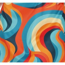 DÉGUISEMENT SEVENTIES VAGUE ORANGE BLEU FEMME