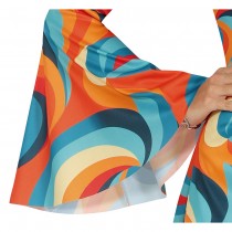 DÉGUISEMENT SEVENTIES VAGUE ORANGE BLEU FEMME