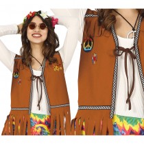 DÉGUISEMENT SIXTEES GILET HIPPIE PEACE LOVE ADULTE
