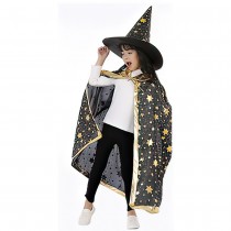DÉGUISEMENT SORCIER CAPE CHAPEAU NOIR ENFANT
