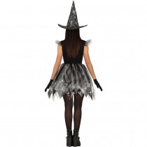 DÉGUISEMENT SORCIÈRE ARAIGNÉE ROBE ARGENT ADO