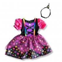 DÉGUISEMENT SORCIÈRE ARC-EN-CIEL ROBE ROSE BÉBÉ