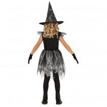 DÉGUISEMENT SORCIÈRE TOILE ARAIGNÉE ARGENT FILLE