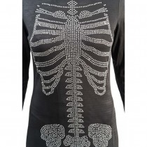 DÉGUISEMENT SQUELETTE STRASS ROBE COURTE FEMME