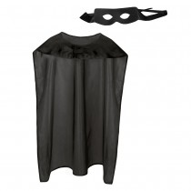 DÉGUISEMENT SUPER-HÉROS CAPE MASQUE NOIR ADULTE