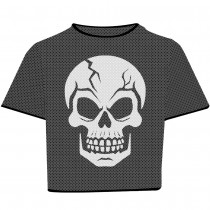 DÉGUISEMENT T-SHIRT RÉSILLE TÊTE DE MORT FEMME