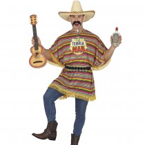 DÉGUISEMENT TEQUILA MAN PONCHO MEXICAIN ADULTE