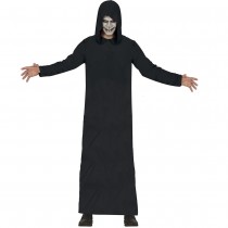 DÉGUISEMENT TUNIQUE À CAPUCHE NOIRE ADULTE