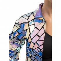 DÉGUISEMENT VESTE MIROIR HOLOGRAPHIQUE SCÈNE FEMME