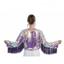DÉGUISEMENT VESTE SEQUINS VIOLET IRISÉ SCÈNE FEMME