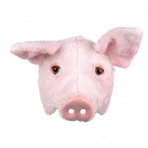 DEMI-MASQUE COCHON PELUCHE ROSE ADULTE