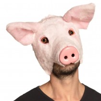 DEMI-MASQUE COCHON PELUCHE ROSE ADULTE