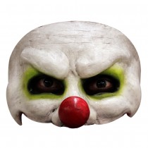 DEMI-MASQUE LATEX CLOWN HOSTILE VERT ADULTE