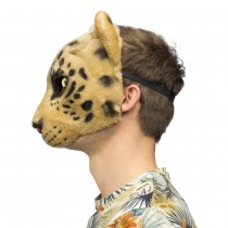 DEMI-MASQUE LÉOPARD SAUVAGE PELUCHE PELAGE ADULTE