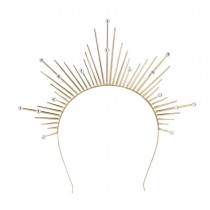 DIADÈME COURONNE HALO ORION MÉTAL OR FEMME