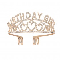 DIADÈME MÉTAL BIRTHDAY GIRL OR ROSE STRASS