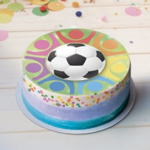 DISQUE AZYME BALLON FOOTBALL DÉCO GÂTEAU 20CM