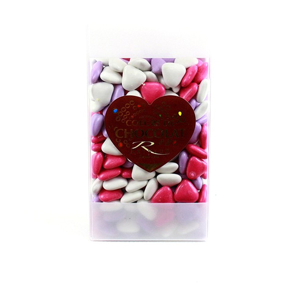 DRAGÉES COEUR BLANC-FUSCHIA-PARME 250grs