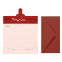 ENVELOPPE CADEAU ST VALENTIN 20.7X9.3CM ROUGE