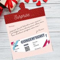 ENVELOPPE CADEAU ST VALENTIN 20.7X9.3CM ROUGE