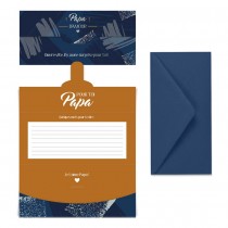 ENVELOPPE CARTE CADEAU PAPA 20.7X9.2CM BLEU