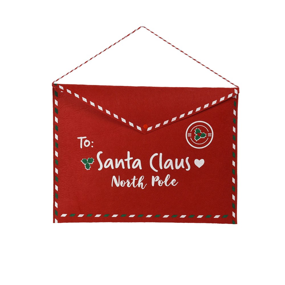 ENVELOPPE POLYESTER LETTRE PÈRE NOËL 50X38CM ROUGE