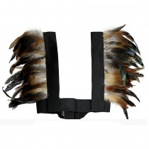 ÉPAULETTES PLUMES BRUN NOIR INDIEN ADULTE