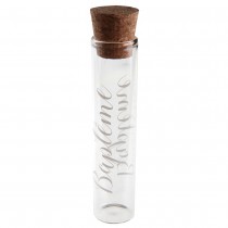 ÉPROUVETTE VERRE LIÈGE BAPTÊME FEUILLAGE 10CM