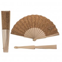 ÉVENTAIL ÉCOLOGIQUE EN BOIS ET LIÈGE DE 23CM