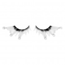 FAUX-CIL LONGS TÊTE DE MORT BLANC ADULTE